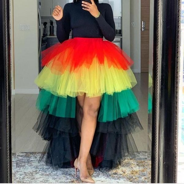 multi color high low long tulle skirts elegant tiered female tutu skirt fashion ruffled asymmetrical rainbow elastic, Black
multi color high low long tulle skirts elegant tiered female tutu skirt fashion ruffled asymmetrical rainbow elastic, Black