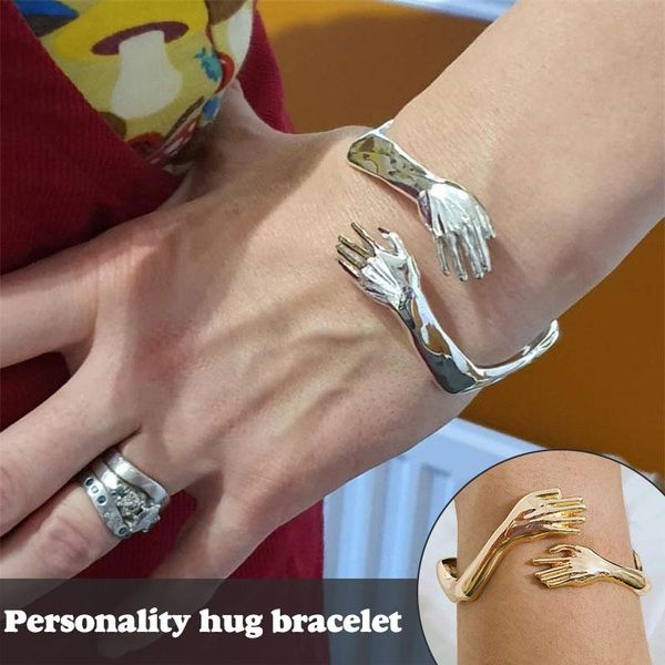 bangle hand hug bracelet for women men open cuff adjustable couple vintage jewelry gift birthday christmas lxh, Black
bangle hand hug bracelet for women men open cuff adjustable couple vintage jewelry gift birthday christmas lxh, Black
