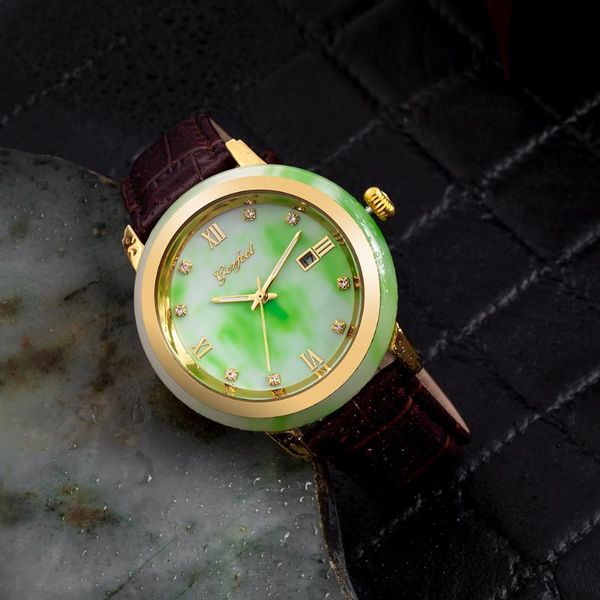 wristwatches factory direct women's pure natural jade watch leather gift box packaging brown strap female quartz watches waterproof, Slivery;brown
wristwatches factory direct women's pure natural jade watch leather gift box packaging brown strap female quartz watches waterproof, Slivery;brown