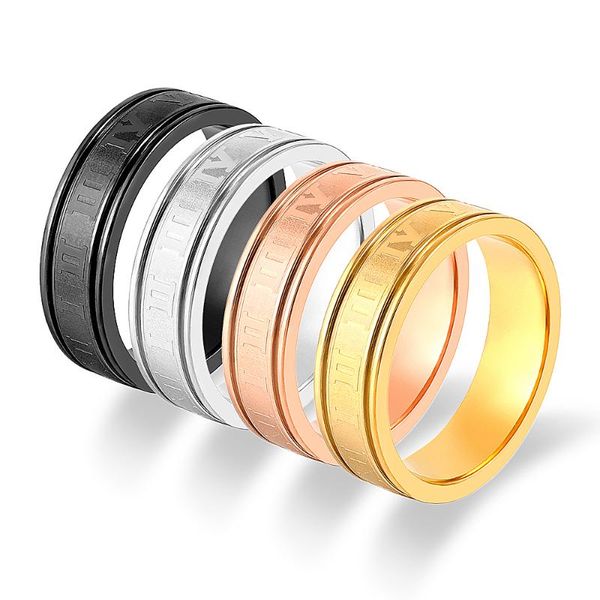 wedding rings fashion roman numerals rose gold black silver color 6mm lover stainless steel men women party gift love ring, Slivery;golden
wedding rings fashion roman numerals rose gold black silver color 6mm lover stainless steel men women party gift love ring, Slivery;golden