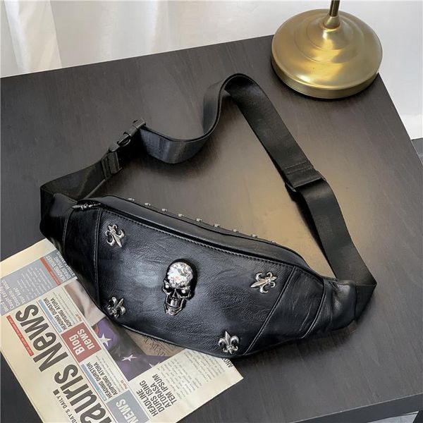 mihaivina men's skull chest bag rivet fanny pack women waist belt bags pu leather sports individual shoulder messenger
mihaivina men's skull chest bag rivet fanny pack women waist belt bags pu leather sports individual shoulder messenger