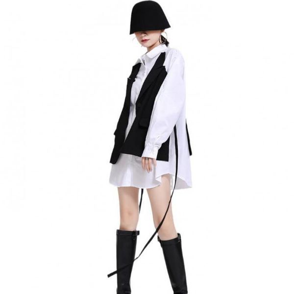 casual dresses women asymmetry dress color matching long sleeve shirt fake two loose 2021 fashion, Black;gray
casual dresses women asymmetry dress color matching long sleeve shirt fake two loose 2021 fashion, Black;gray