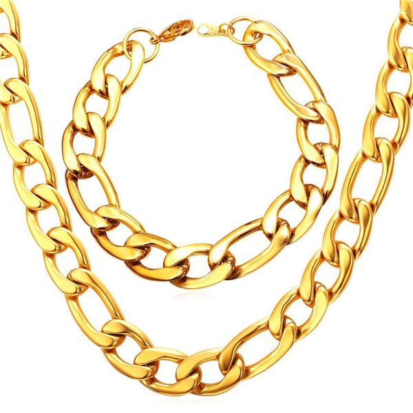 earrings & necklace collare figaro link chain men jewelry sets gold/black color 316l stainless steel bracelet s267, Silver
earrings & necklace collare figaro link chain men jewelry sets gold/black color 316l stainless steel bracelet s267, Silver