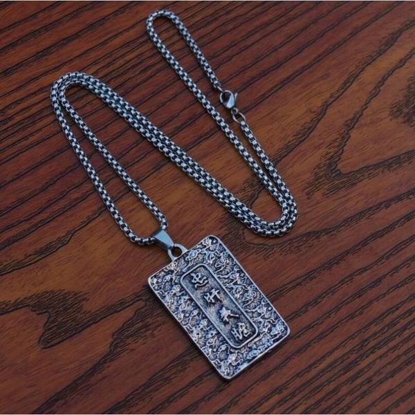 pendant necklaces powerful god of wealth guan yu titanium steel men's necklace gong exorcism guardian stainless chain, Silver
pendant necklaces powerful god of wealth guan yu titanium steel men's necklace gong exorcism guardian stainless chain, Silver