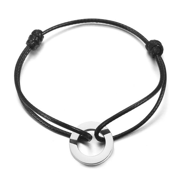 link, chain simple ring charm artificial leather rope bracelets for men boys stainless steel circle bracelet adjustable jewelry dtbl00902, Black
link, chain simple ring charm artificial leather rope bracelets for men boys stainless steel circle bracelet adjustable jewelry dtbl00902, Black