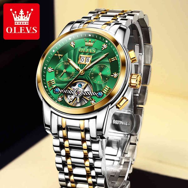 olevs 2021 automatic heren clocks fire luxury men green mechanical waterproof reloj hombre 9910, Slivery;brown
olevs 2021 automatic heren clocks fire luxury men green mechanical waterproof reloj hombre 9910, Slivery;brown