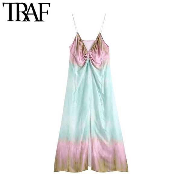 women chic fashion tie-dye print front slit midi dress vintage backless thin straps female dresses vestidos mujer 210507, Black;gray
women chic fashion tie-dye print front slit midi dress vintage backless thin straps female dresses vestidos mujer 210507, Black;gray