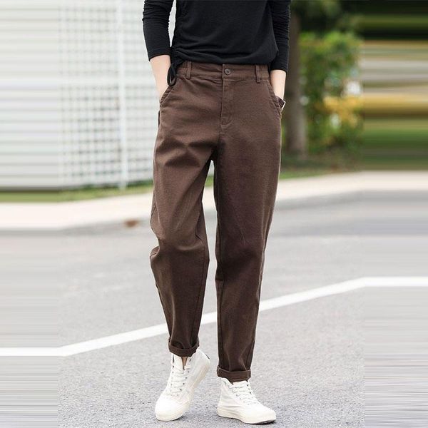 women's pants & capris 2021 spring autumn arts style women elastic waist loose all-matched casual solid cotton harem female trausers v5, Black;white
women's pants & capris 2021 spring autumn arts style women elastic waist loose all-matched casual solid cotton harem female trausers v5, Black;white