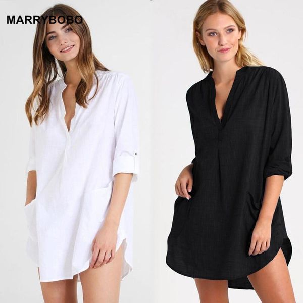 summer swimwear solid white cotton dress women loose beach 2021 bikini cover up long sleeve swimsuit beachwear women's, White;black
summer swimwear solid white cotton dress women loose beach 2021 bikini cover up long sleeve swimsuit beachwear women's, White;black