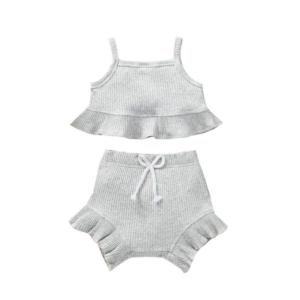 clothing sets born infant baby girls suspender strap ribbed +ruffled shorts outfit set girl clothes dziewczyna zestawy, White
clothing sets born infant baby girls suspender strap ribbed +ruffled shorts outfit set girl clothes dziewczyna zestawy, White