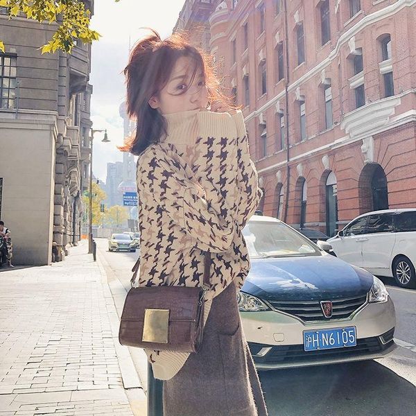 lazy wind high-necked sweater women long-sleeved female loose casual fashion keep warm autumn 2021 women's sweaters, White;black
lazy wind high-necked sweater women long-sleeved female loose casual fashion keep warm autumn 2021 women's sweaters, White;black