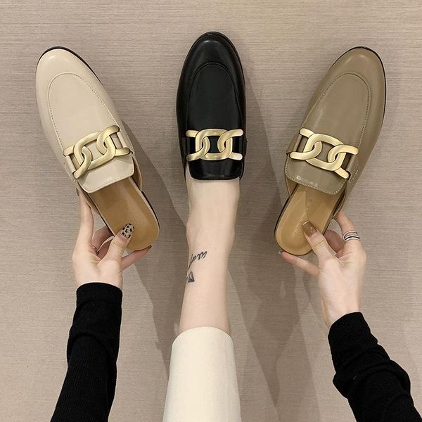 slippers round toe metal chain mules women summer beach shoes woman flip flops sandalias flat cover slides plus size 34-43, Black
slippers round toe metal chain mules women summer beach shoes woman flip flops sandalias flat cover slides plus size 34-43, Black