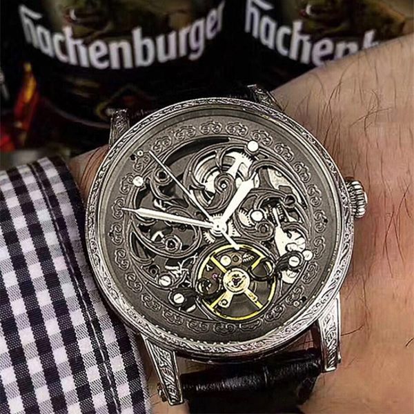 wristwatches fashion super skeleton men's tourbillon mechanical watch steam punk hollow stainless steel automatic men watches waterproo, Slivery;brown
wristwatches fashion super skeleton men's tourbillon mechanical watch steam punk hollow stainless steel automatic men watches waterproo, Slivery;brown