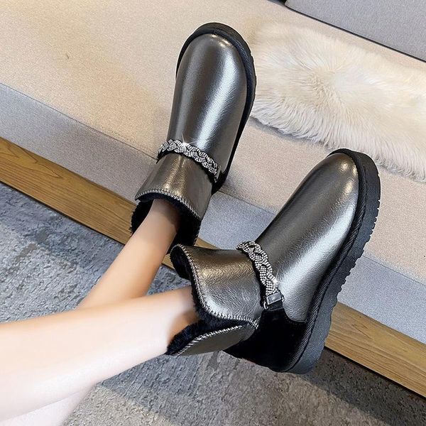 boots luxury rhinestone bling snow women winter warm designer leather waterproof plush shoes casual platform wedges ankle, Black
boots luxury rhinestone bling snow women winter warm designer leather waterproof plush shoes casual platform wedges ankle, Black