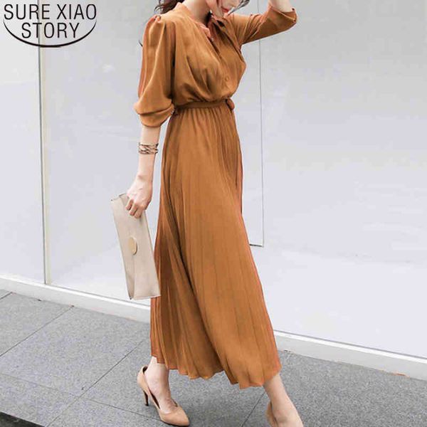 single breasted chiffon women pleated dresses full sleeve slim waist a-line casual female long dress vestidos 12377 210417, Black;gray
single breasted chiffon women pleated dresses full sleeve slim waist a-line casual female long dress vestidos 12377 210417, Black;gray