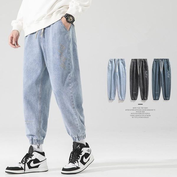 men's jeans 2021 autumn winter men baggie fashion trend japanese style oversized harem ankle lenght pants, Blue
men's jeans 2021 autumn winter men baggie fashion trend japanese style oversized harem ankle lenght pants, Blue