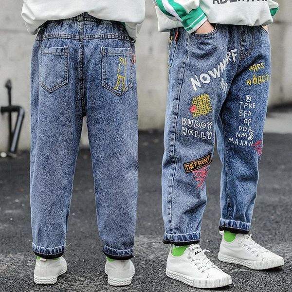 jeans winter warm pants boys plus velvet thickened fashion colored letter print teens casual trousers kids 3-12 years, Blue
jeans winter warm pants boys plus velvet thickened fashion colored letter print teens casual trousers kids 3-12 years, Blue