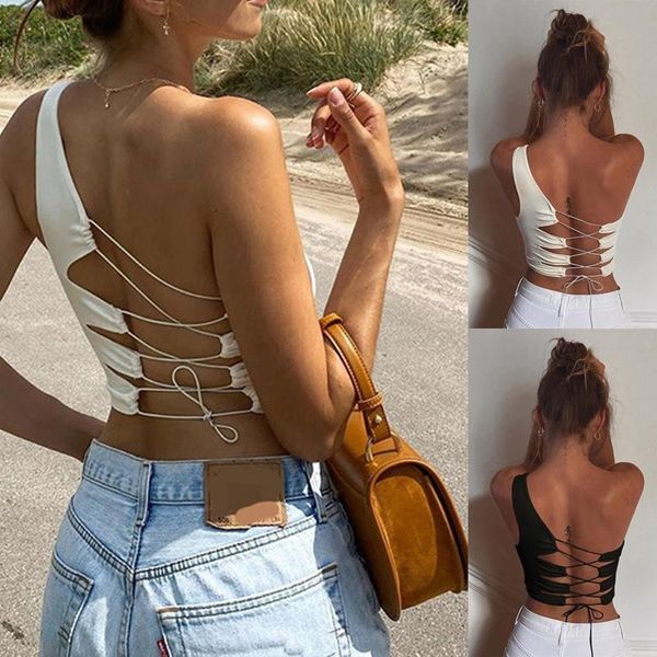 tank women's slim one shoulder open back strap vest vestidos mujer verano 2021 shockproof underwear#40 tanks & camis, White
tank women's slim one shoulder open back strap vest vestidos mujer verano 2021 shockproof underwear#40 tanks & camis, White