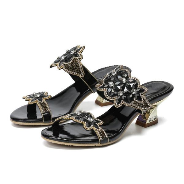 slippers summer women thick high heel luxury rhinestone large size hollow 6cm horse shoe slipper, Black
slippers summer women thick high heel luxury rhinestone large size hollow 6cm horse shoe slipper, Black