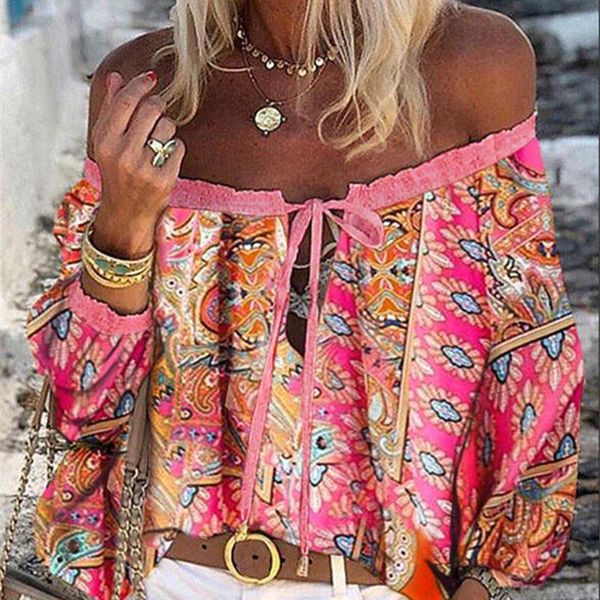 women's blouses & shirts lace-up tassel slash neck chiffon blouse elegant flare sleeve chic shirt autumn women floral print boho blusa, White
women's blouses & shirts lace-up tassel slash neck chiffon blouse elegant flare sleeve chic shirt autumn women floral print boho blusa, White