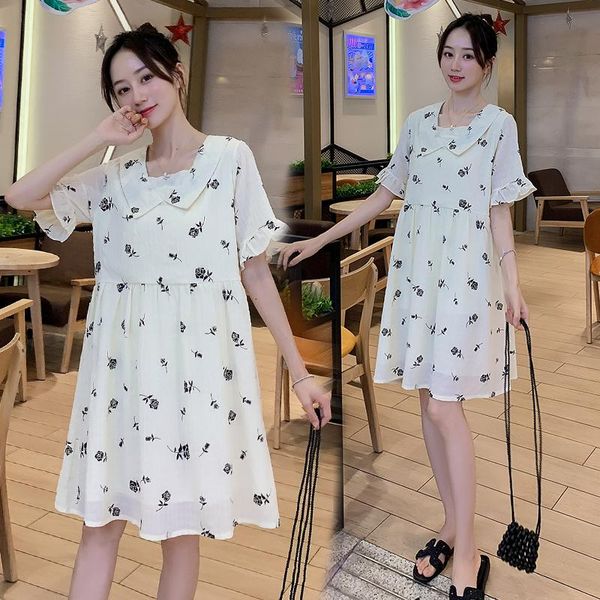 54759# maternity clothes summer cotton short sleeves loose stylish floral dress pregnant women pregnancy dresses, White
54759# maternity clothes summer cotton short sleeves loose stylish floral dress pregnant women pregnancy dresses, White