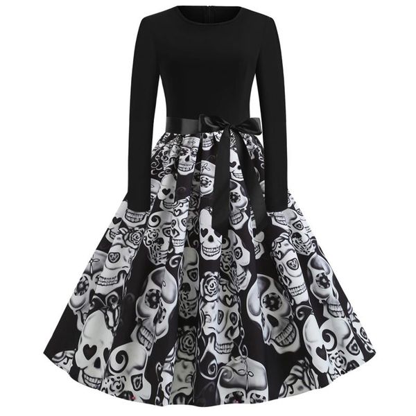 casual dresses women long sleeve skull print halloween prom costume swing party dress autumn winter black vintage, Black;gray
casual dresses women long sleeve skull print halloween prom costume swing party dress autumn winter black vintage, Black;gray