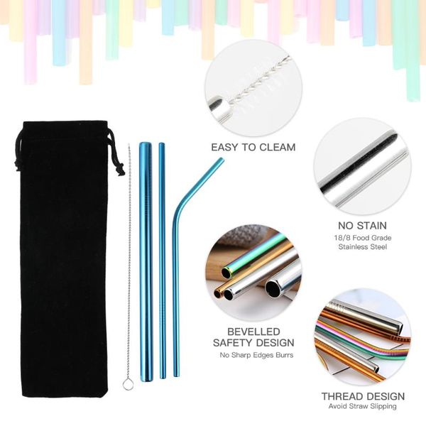 drinking straws reusable straw 3/8/14pcs 304 stainless steel metal sturdy bent straight with cleaner brush and bag for mugs
drinking straws reusable straw 3/8/14pcs 304 stainless steel metal sturdy bent straight with cleaner brush and bag for mugs