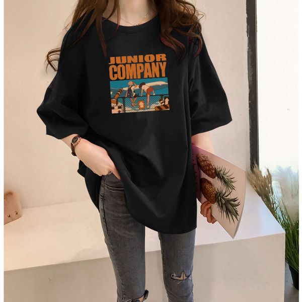 women's t-shirt medium length short korean ins fashion harajuku student loose half sleeve upper garment t1t9, White
women's t-shirt medium length short korean ins fashion harajuku student loose half sleeve upper garment t1t9, White