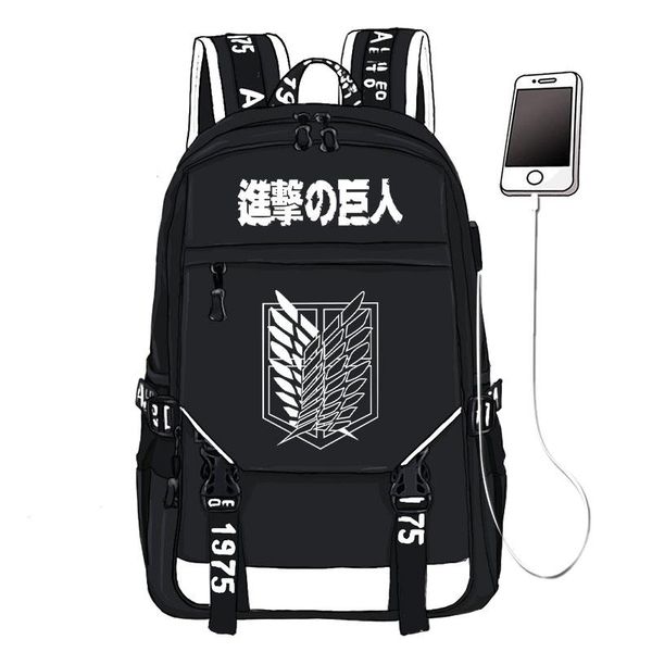 backpack attack on titan wings of om printing travel usb interface lapcanvas school book bags
backpack attack on titan wings of om printing travel usb interface lapcanvas school book bags