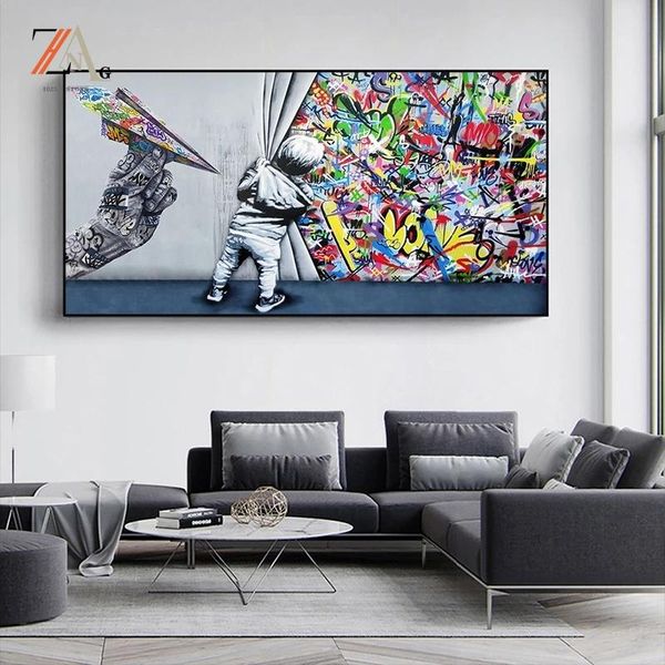 paintings street graffiti on the abstract art curtain banksy canvas painting poster print wall picture living room
paintings street graffiti on the abstract art curtain banksy canvas painting poster print wall picture living room