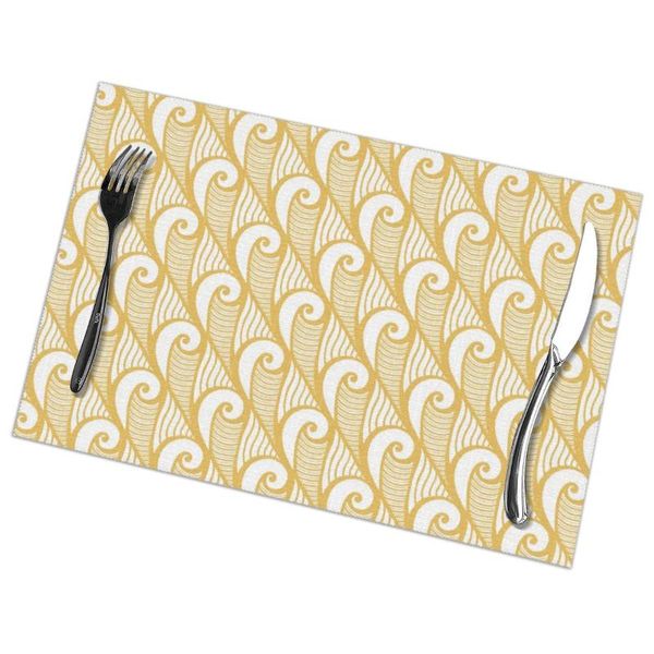 mats & pads 6 pcs placemat table mat abstract yellow wave print for tables heat-insulation linen kitchen dining
mats & pads 6 pcs placemat table mat abstract yellow wave print for tables heat-insulation linen kitchen dining