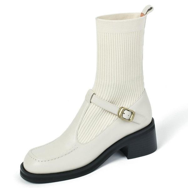 boots genuine leather knitting thick heels sock retro women ankle buckle autumn winter square toe working shoes woman, Black
boots genuine leather knitting thick heels sock retro women ankle buckle autumn winter square toe working shoes woman, Black