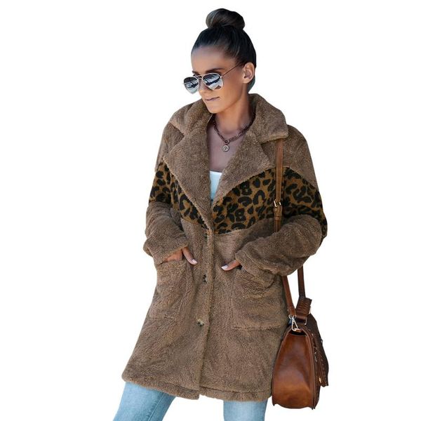 women's wool & blends fashion leopard woolen long sleeve jacket femme lapel pocket casual loose slim winter coat 2021 elegant african w, Black
women's wool & blends fashion leopard woolen long sleeve jacket femme lapel pocket casual loose slim winter coat 2021 elegant african w, Black