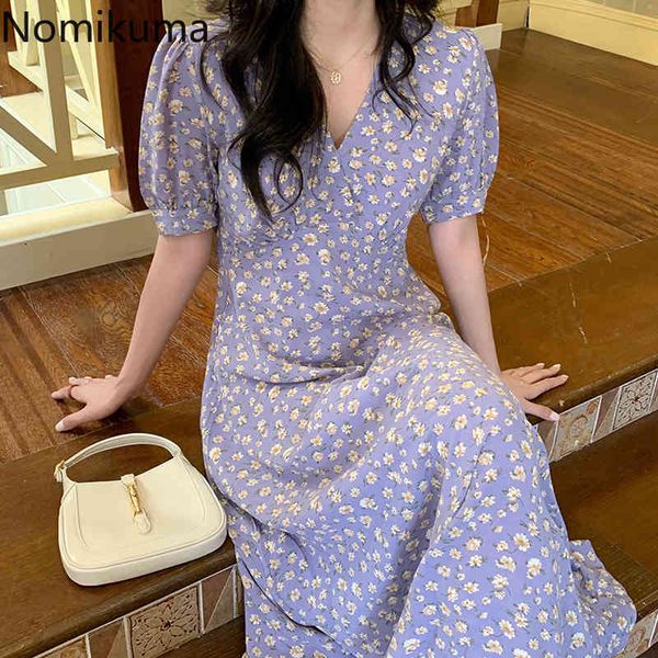 nomikuma robe purple floral printed dress women summer v neck short sleeve slim waist a line dresses female vestidos mujer 210514, Black;gray
nomikuma robe purple floral printed dress women summer v neck short sleeve slim waist a line dresses female vestidos mujer 210514, Black;gray