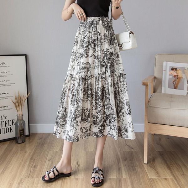 skirts arrival women floral printed vintage pleated long high waist harajuku tulle a-line mid-calf for ladies b28, Black
skirts arrival women floral printed vintage pleated long high waist harajuku tulle a-line mid-calf for ladies b28, Black