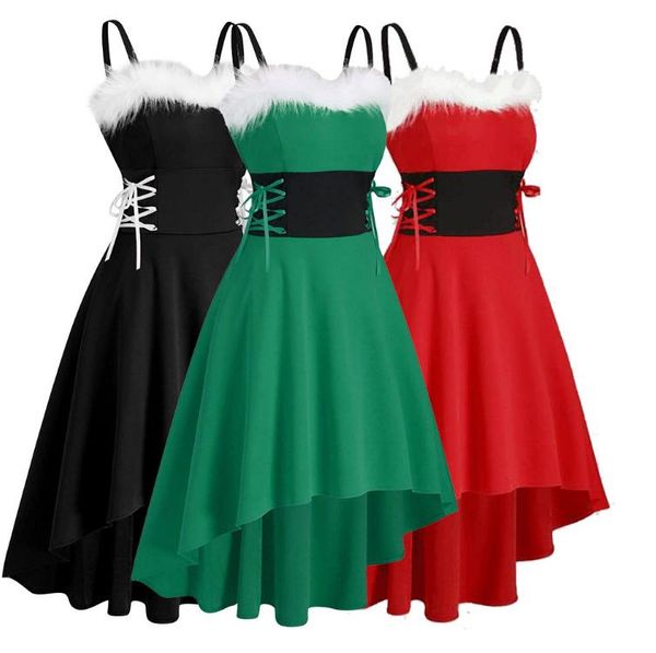 casual dresses christmas costume plush girl performance waist sling irregular dress, Black;gray
casual dresses christmas costume plush girl performance waist sling irregular dress, Black;gray