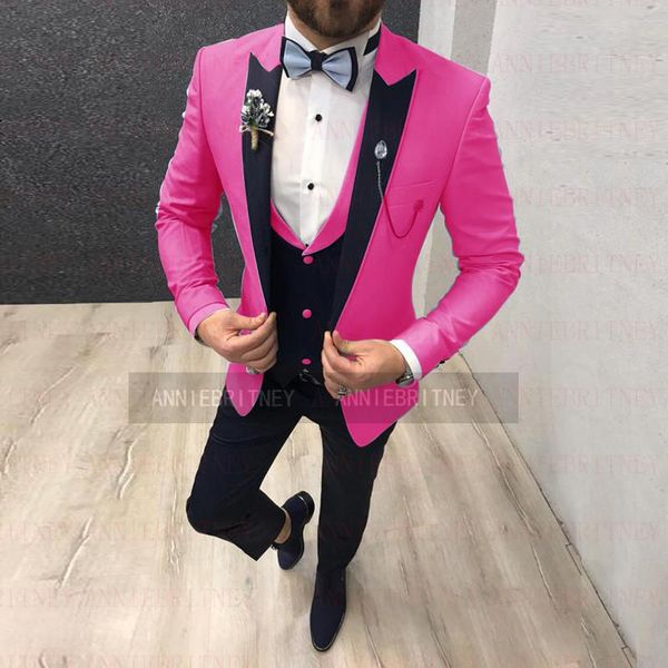 men's suits & blazers tailored fuchsia wedding groom suit set men jacket navy blue vest pants 3 pieces slim fit prom formal marriage tu, White;black
men's suits & blazers tailored fuchsia wedding groom suit set men jacket navy blue vest pants 3 pieces slim fit prom formal marriage tu, White;black