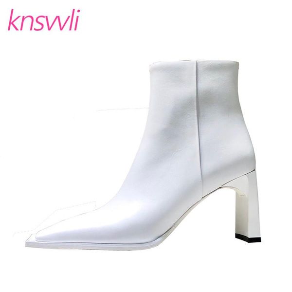 boots square toe block high heel ankle women genuine leather winter runway shoes triangle solid chunky heels short woman, Black
boots square toe block high heel ankle women genuine leather winter runway shoes triangle solid chunky heels short woman, Black