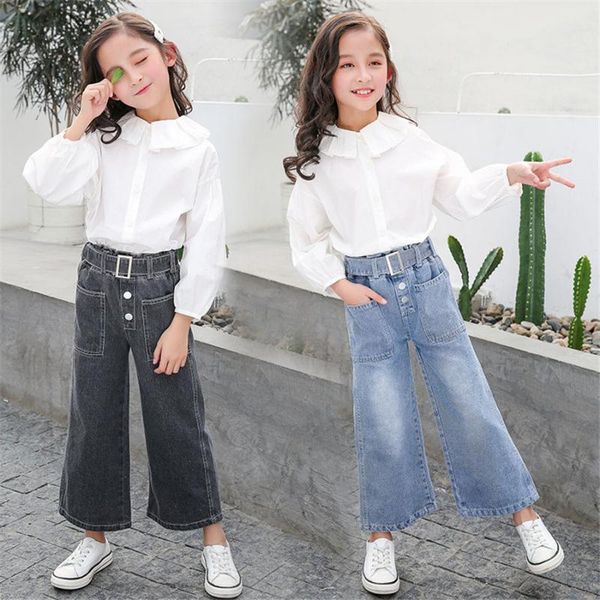 jeans girls summer casual solid color wide leg wild nine pants 6 8 10 12 years, Blue
jeans girls summer casual solid color wide leg wild nine pants 6 8 10 12 years, Blue