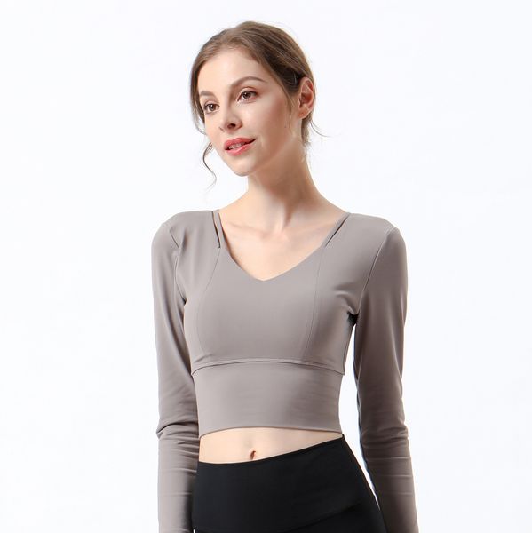luxury party dresses same autumn and winter women's yoga cloth sports long sleeve cross back yoga t-shirt with breast pad, Black
luxury party dresses same autumn and winter women's yoga cloth sports long sleeve cross back yoga t-shirt with breast pad, Black