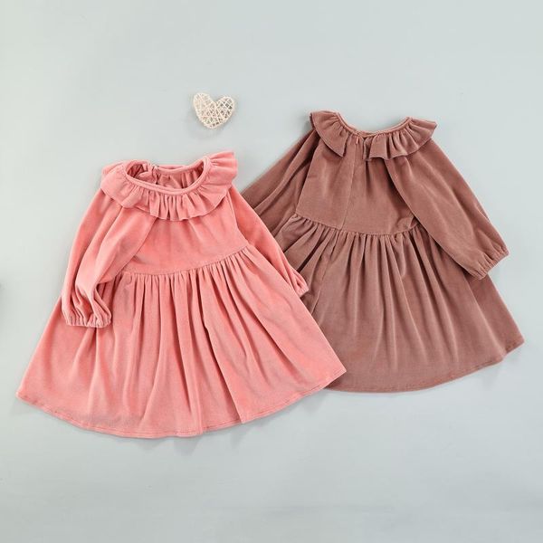 girl's dresses 2022 little girls casual long sleeve dress kids solid color ruffles round neck a-line coral fleece sweet outfits for 0-5, Red;yellow
girl's dresses 2022 little girls casual long sleeve dress kids solid color ruffles round neck a-line coral fleece sweet outfits for 0-5, Red;yellow
