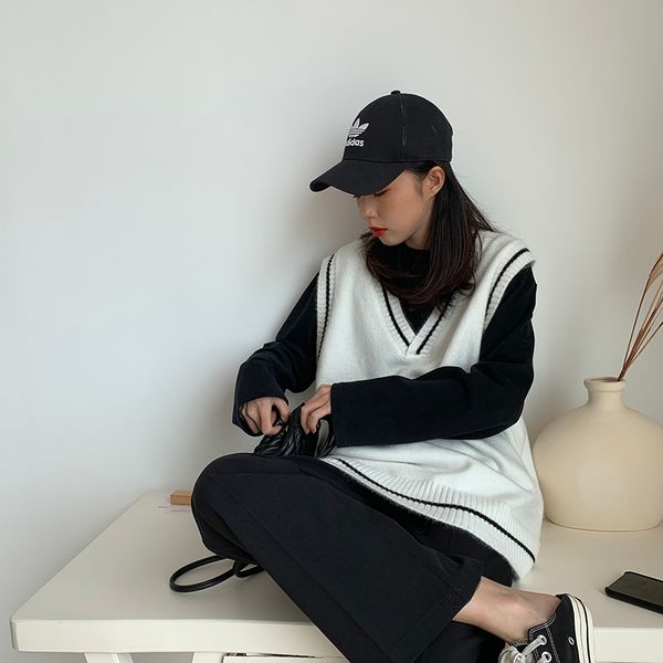 vests women simple all-match patchwork korean style v-neck knitted trendy womens leisure students sleeveless female vintage new 200917, Black;white
vests women simple all-match patchwork korean style v-neck knitted trendy womens leisure students sleeveless female vintage new 200917, Black;white