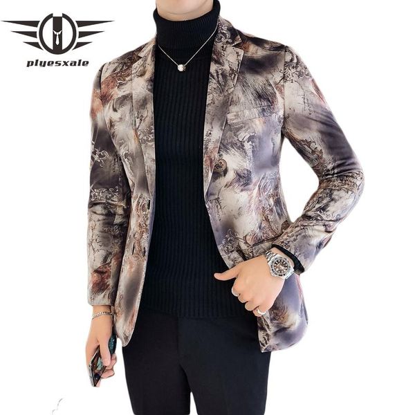 men's suits & blazers plyesxale velvet blazer man 2021 slim fit hombre casual mens jacket stage clothing for men fashion printed q152, White;black
men's suits & blazers plyesxale velvet blazer man 2021 slim fit hombre casual mens jacket stage clothing for men fashion printed q152, White;black