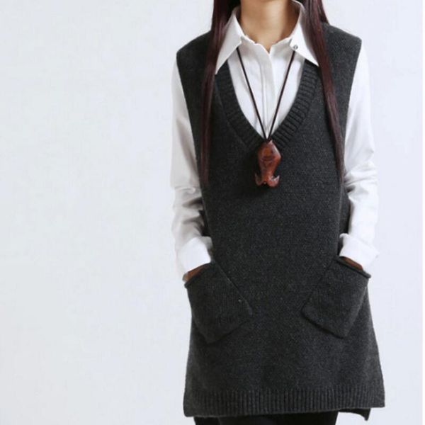 sweaters sweater spring autumn new korean women 's v -neck knit long a -shaped pocket vest pullover sleeveless, White;black
sweaters sweater spring autumn new korean women 's v -neck knit long a -shaped pocket vest pullover sleeveless, White;black