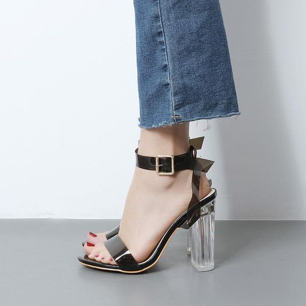 sandals 2021 summer super high heel transparent thick women's shoes fashion size, Black
sandals 2021 summer super high heel transparent thick women's shoes fashion size, Black