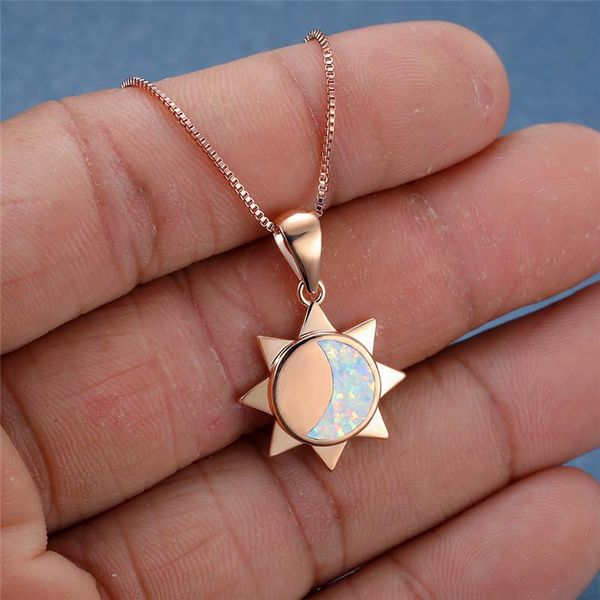 pendant necklaces white blue opal stone wedding necklace cute sun moon boho rose gold silver color chain for women gift
pendant necklaces white blue opal stone wedding necklace cute sun moon boho rose gold silver color chain for women gift
