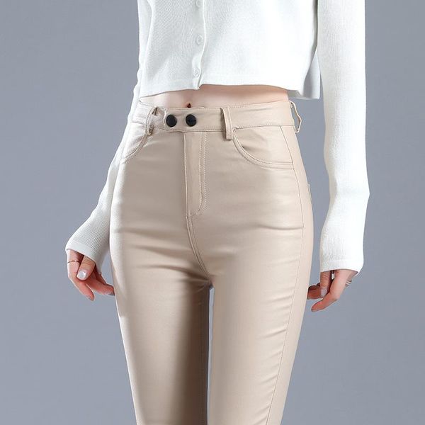 women's pants & capris 2021 spring fall fashion women ladies wine red black grey beige pu leather skinny pencil , woman stretchy slim t, Black;white
women's pants & capris 2021 spring fall fashion women ladies wine red black grey beige pu leather skinny pencil , woman stretchy slim t, Black;white