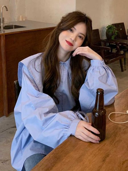 women's blouses & shirts spring 2021 design small navy collar long sleeve shirt summer blouse fashion top, White
women's blouses & shirts spring 2021 design small navy collar long sleeve shirt summer blouse fashion top, White