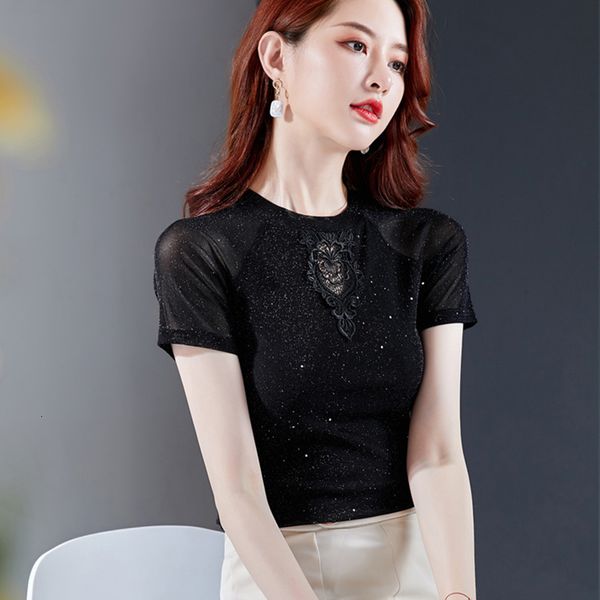 women's t-shirt short-sleeve t-shirt, black lace summer , korean women's clothes 78b5, White
women's t-shirt short-sleeve t-shirt, black lace summer , korean women's clothes 78b5, White