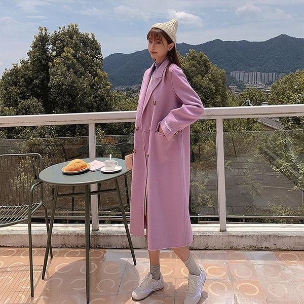 women's wool & blends double sided woolen cloth 2021 autumn coat long korean loose solid color wholesale, Black
women's wool & blends double sided woolen cloth 2021 autumn coat long korean loose solid color wholesale, Black